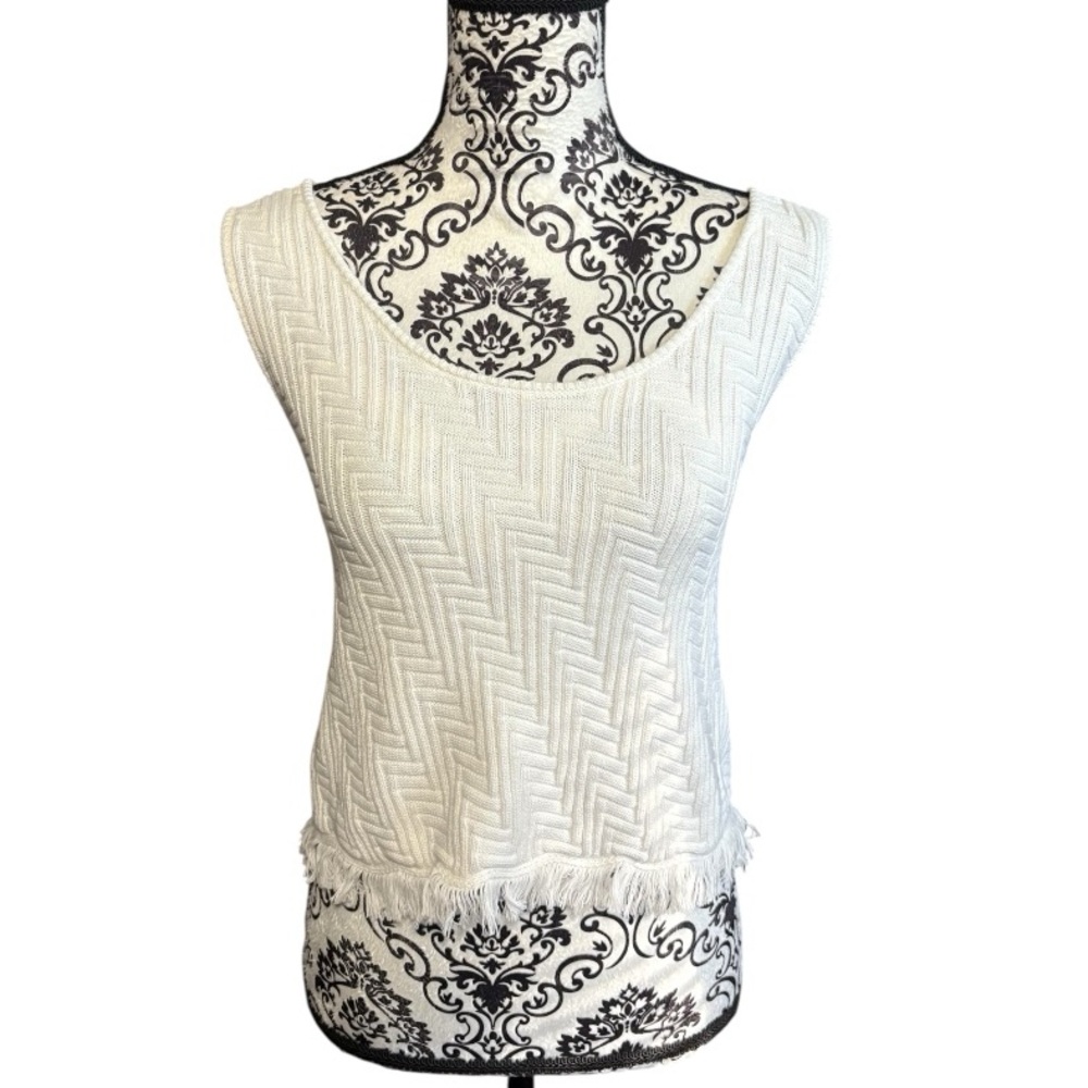 27 MILES MALIBU Cassie Chalk White Sleeveless Top with Back Slit